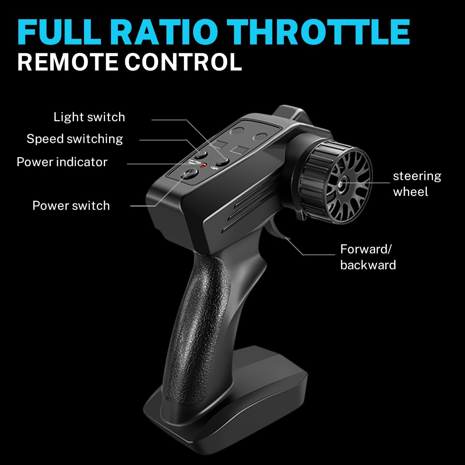 ACAMMZAR Remote Control Car Drift, 1:24 20KM/H 4WD Remote Control Car All Terrain Child Adult RC Drift Car for Boys 5 6 7 8 9 10 Years Old with LED Lights, Two Batteries