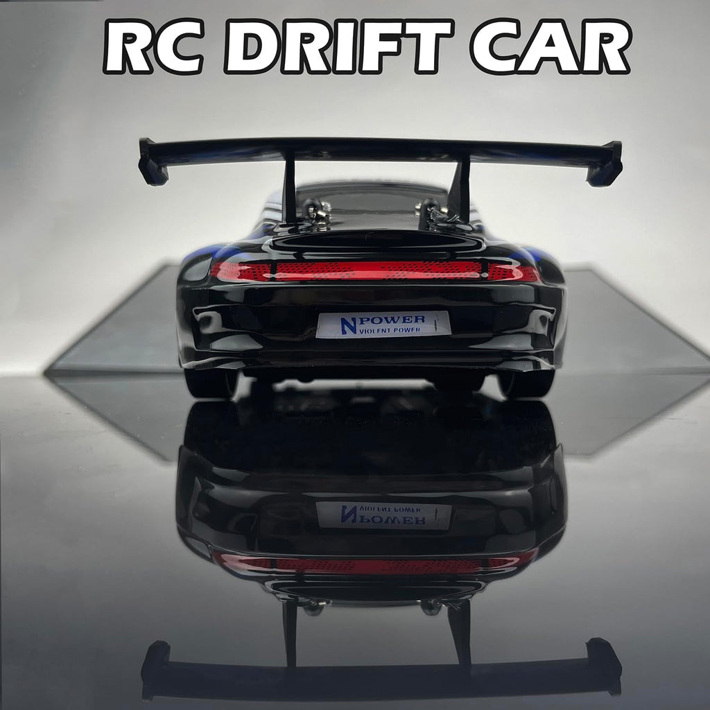 RC Drift Car 2.4GHz 1:24 Scale 4WD High Speed Remote Control Cars Vehicle with LED Lights Two Batteries and Drifting Tires Racing Sport Toy Cars for Adults Boys Girls Kids