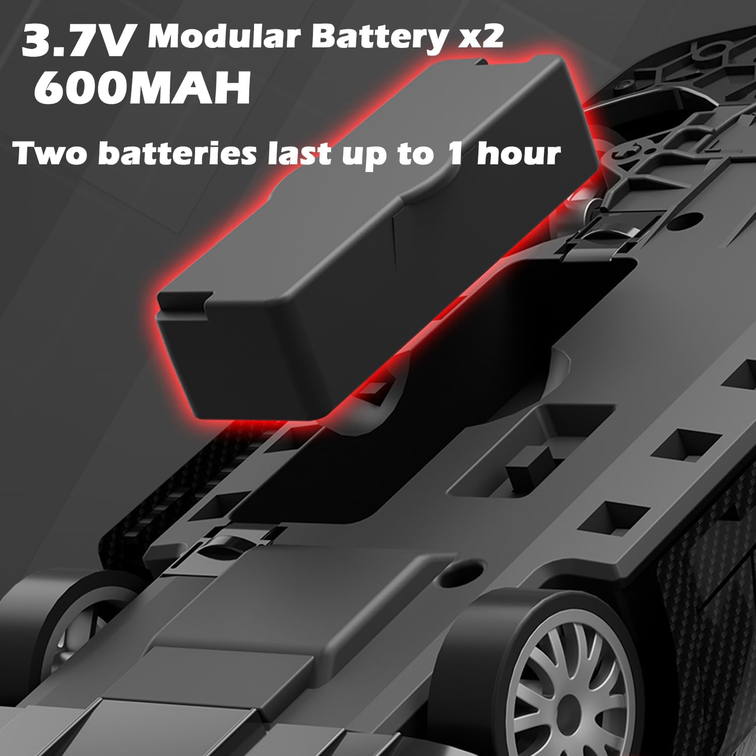 1:20 RC Drift Car 2.4GHz 4WD High Speed Drift Remote Control Cars Vehicle with LED Lights and Drifting Tires Batteries x2 Racing Sport Toy Cars for Adults Boys Girls Kids (Black 1:20)