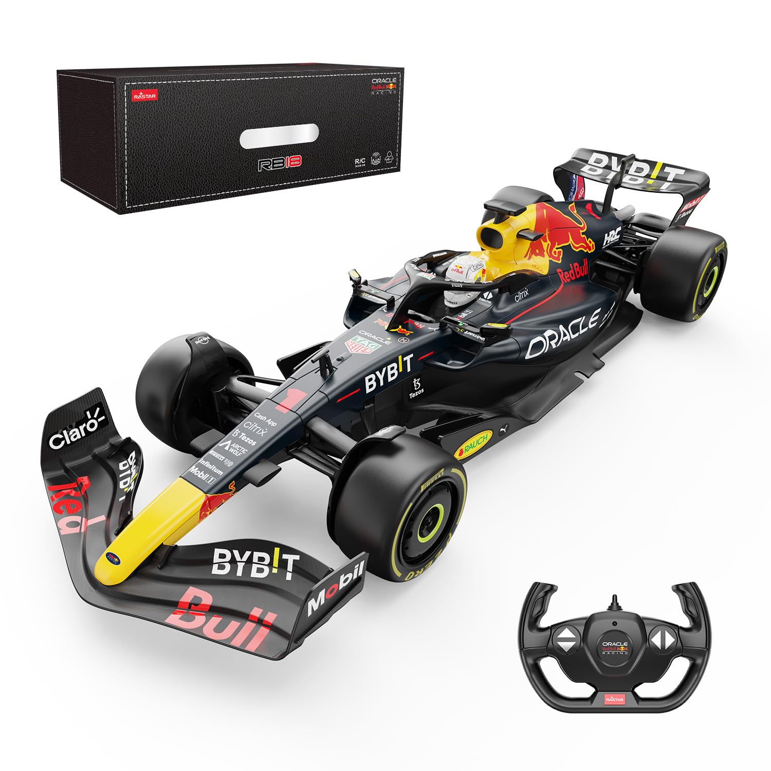 RASTAR Red Bull F1 1/18 Scale RC Car - 2022 Oracle Racing Remote Control Formula 1 RB18 Sergio Perez Model - Dark Blue 2.4G for Kids Adults