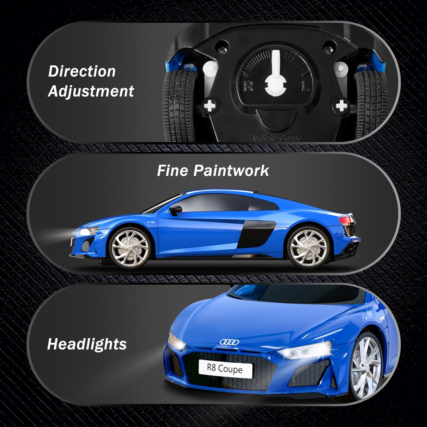 Audi Remote Control Car, 1:24 Scale Electric Sport Racing Hobby Toy Car Audi Model Vehicle for Boys Girls Birthday Gifts（Blue）