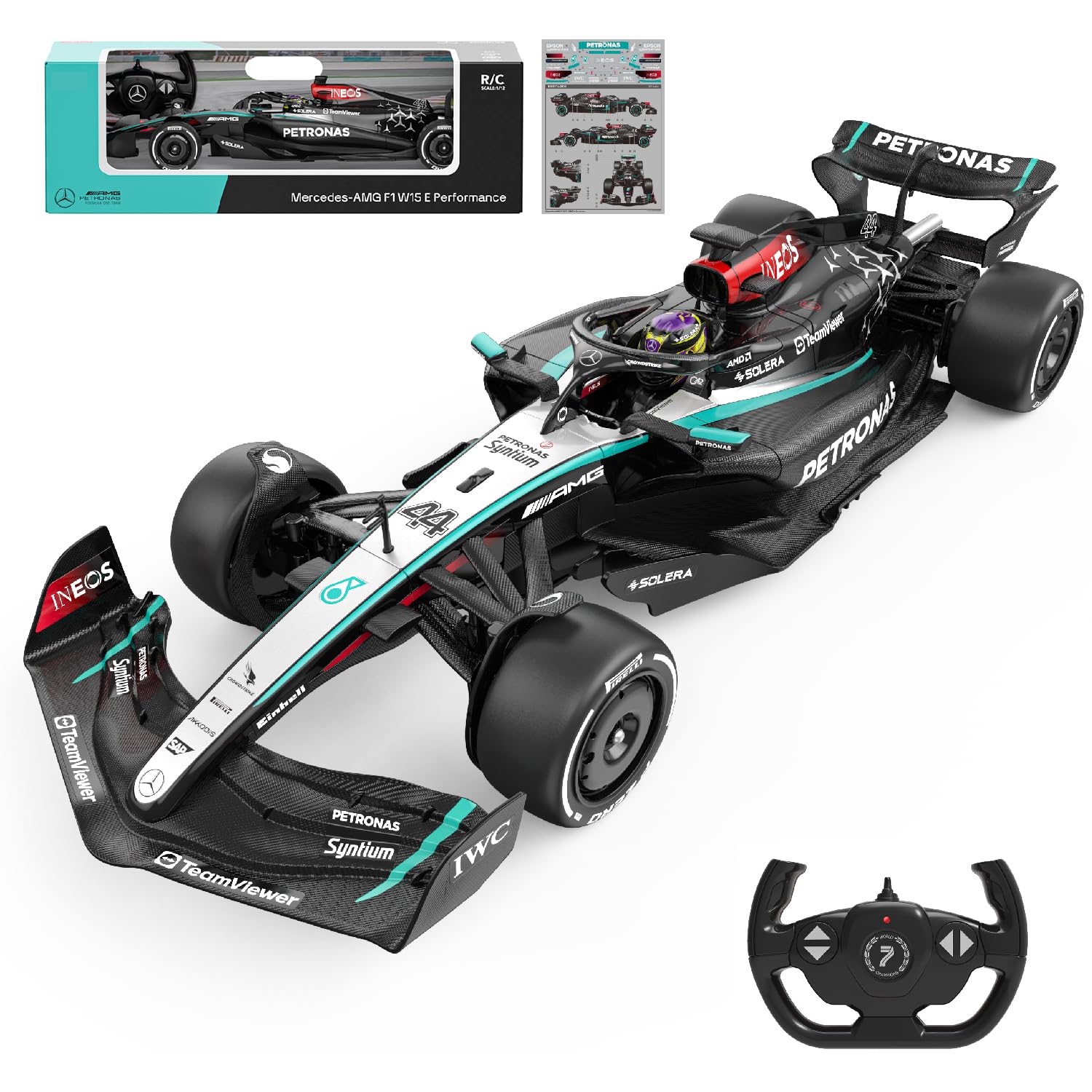 Voltz Toys Authentic Licensed 1:18 Mercedes-Benz F1 W11 Remote Control Car - F1 Collection RC car Series for Kids and Adults - 2.4GHz RC Car for Gift (1:18 Mercedes-Benz F1 W11)