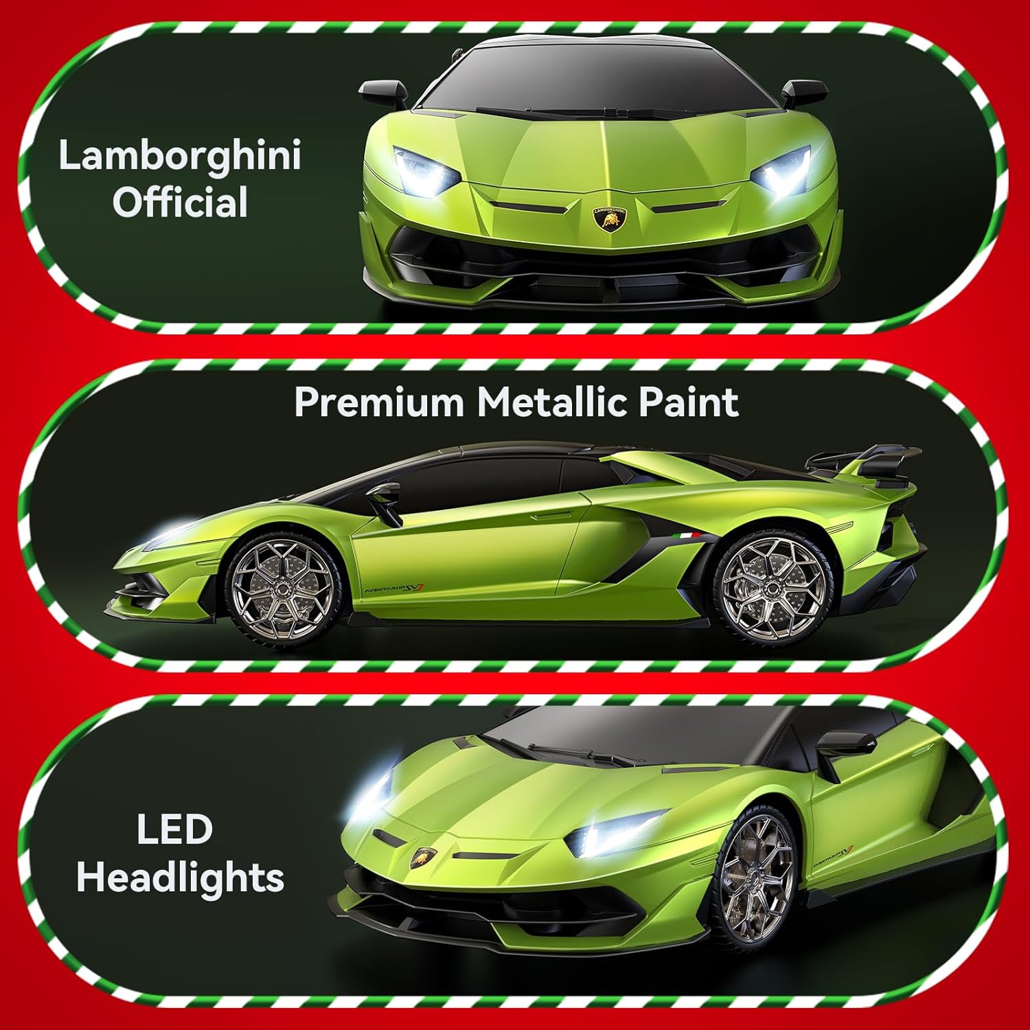 Remote Control Car for Lamborghini, Officially Licensed 1:16 Scale Lambo Hobby Rc Cars with Headlight, 2.4GHz Race Car Toys for Boy Girl 4-12 Years Old, 12Km/h, Birthday Gift