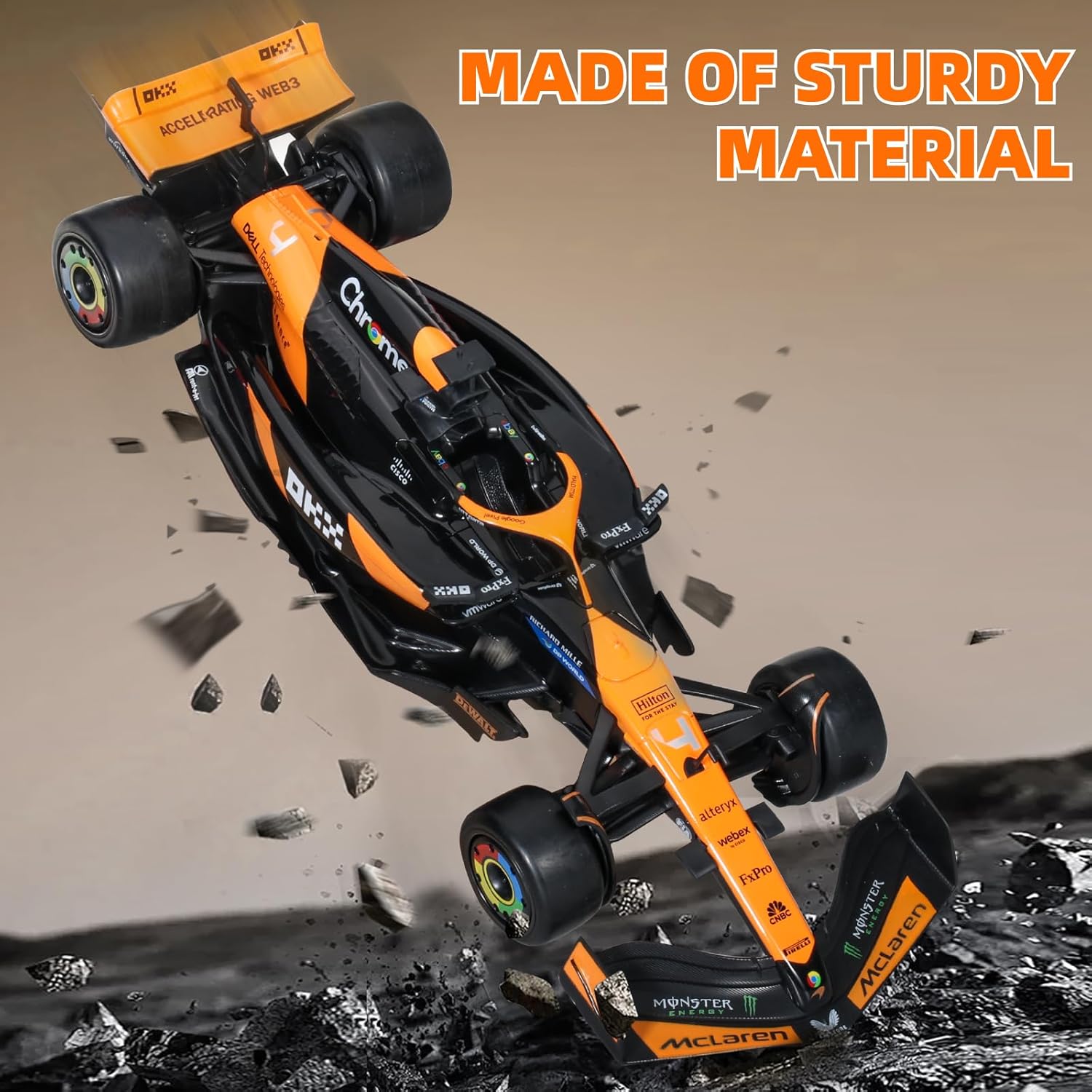 MIEBELY Authentic Licensed 1/14 McLaren F1 Remote Control Car – Formula 1 Collection RC car Series for Kids and Adults - 2.4GHz Racing Hobby Car Model Ideal Gifts for Adults Kids Boys Girls