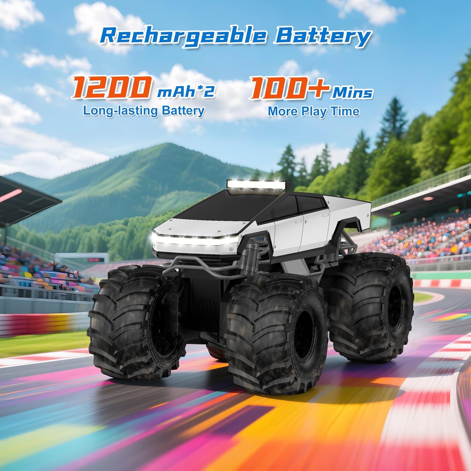 Amphibious Remote Control Car, 1:18 Monster Truck Toys for Boys RC Cars, 2.4 GHz Waterproof RC Trucks, 4WD All Terrain Off-Road Pickup, Kids Christmas Birthday Gifts Present Boys Girls Toys Ages 6+
