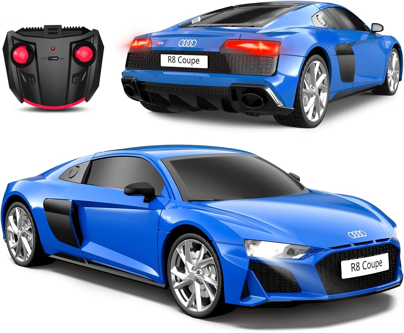 Audi Remote Control Car, 1:24 Scale Electric Sport Racing Hobby Toy Car Audi Model Vehicle for Boys Girls Birthday Gifts（Blue）