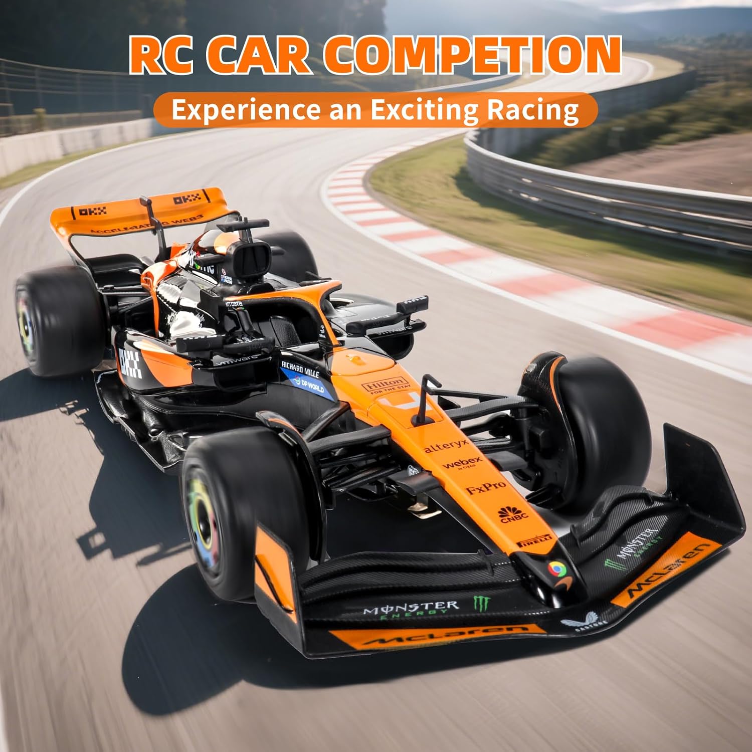 MIEBELY Authentic Licensed 1/14 McLaren F1 Remote Control Car – Formula 1 Collection RC car Series for Kids and Adults - 2.4GHz Racing Hobby Car Model Ideal Gifts for Adults Kids Boys Girls