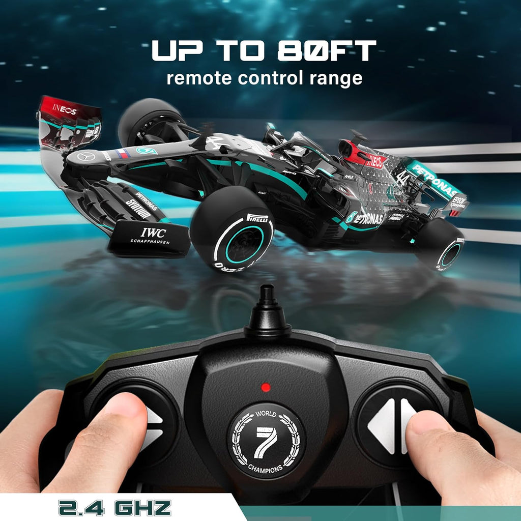 Voltz Toys Authentic Licensed 1:18 Mercedes-Benz F1 W11 Remote Control Car - F1 Collection RC car Series for Kids and Adults - 2.4GHz RC Car for Gift (1:18 Mercedes-Benz F1 W11)