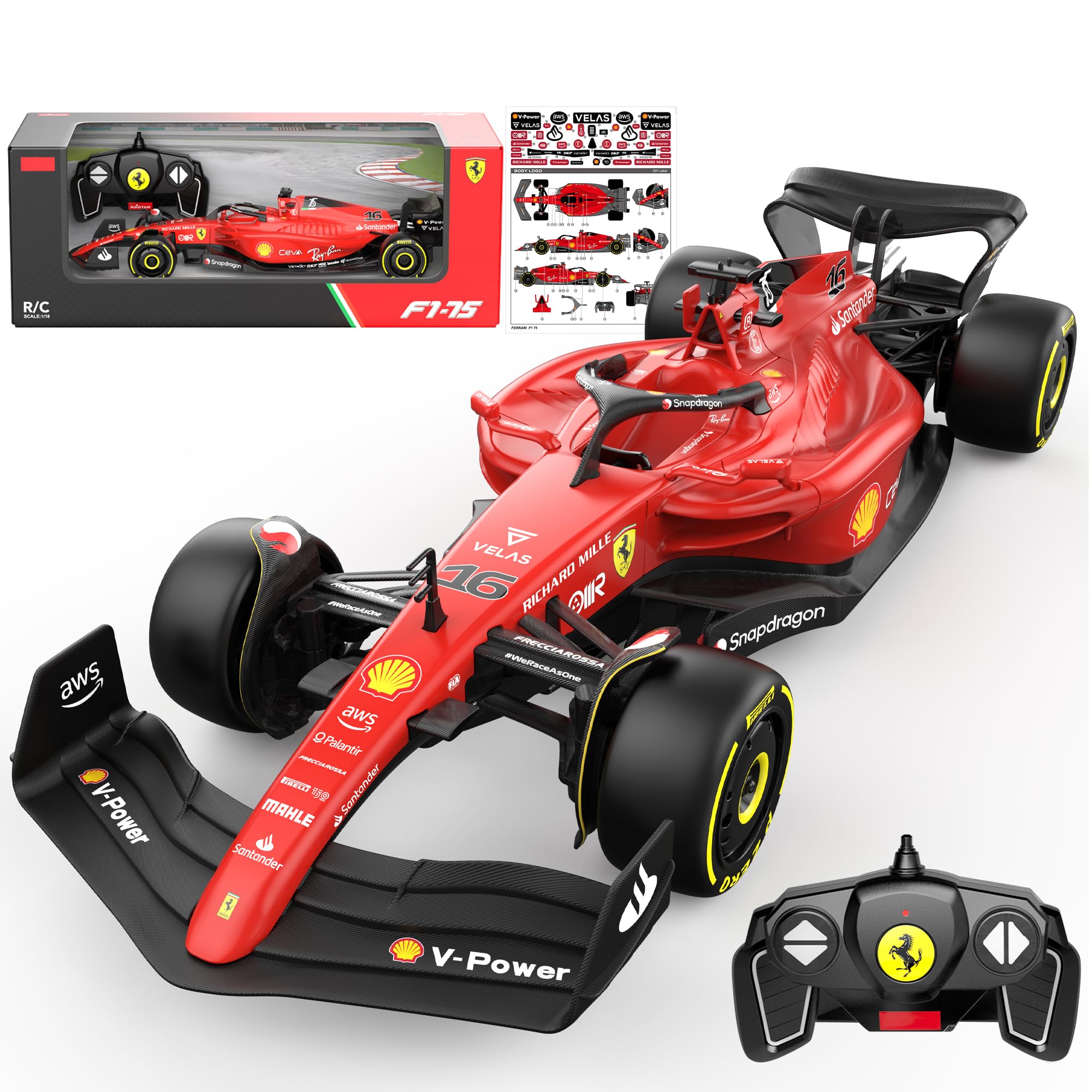 Voltz Toys Authentic Licensed 1:18 Mercedes-Benz F1 W11 Remote Control Car - F1 Collection RC car Series for Kids and Adults - 2.4GHz RC Car for Gift (1:18 Mercedes-Benz F1 W11)