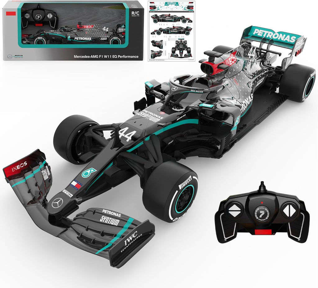 Voltz Toys Authentic Licensed 1:18 Mercedes-Benz F1 W11 Remote Control Car - F1 Collection RC car Series for Kids and Adults - 2.4GHz RC Car for Gift (1:18 Mercedes-Benz F1 W11)